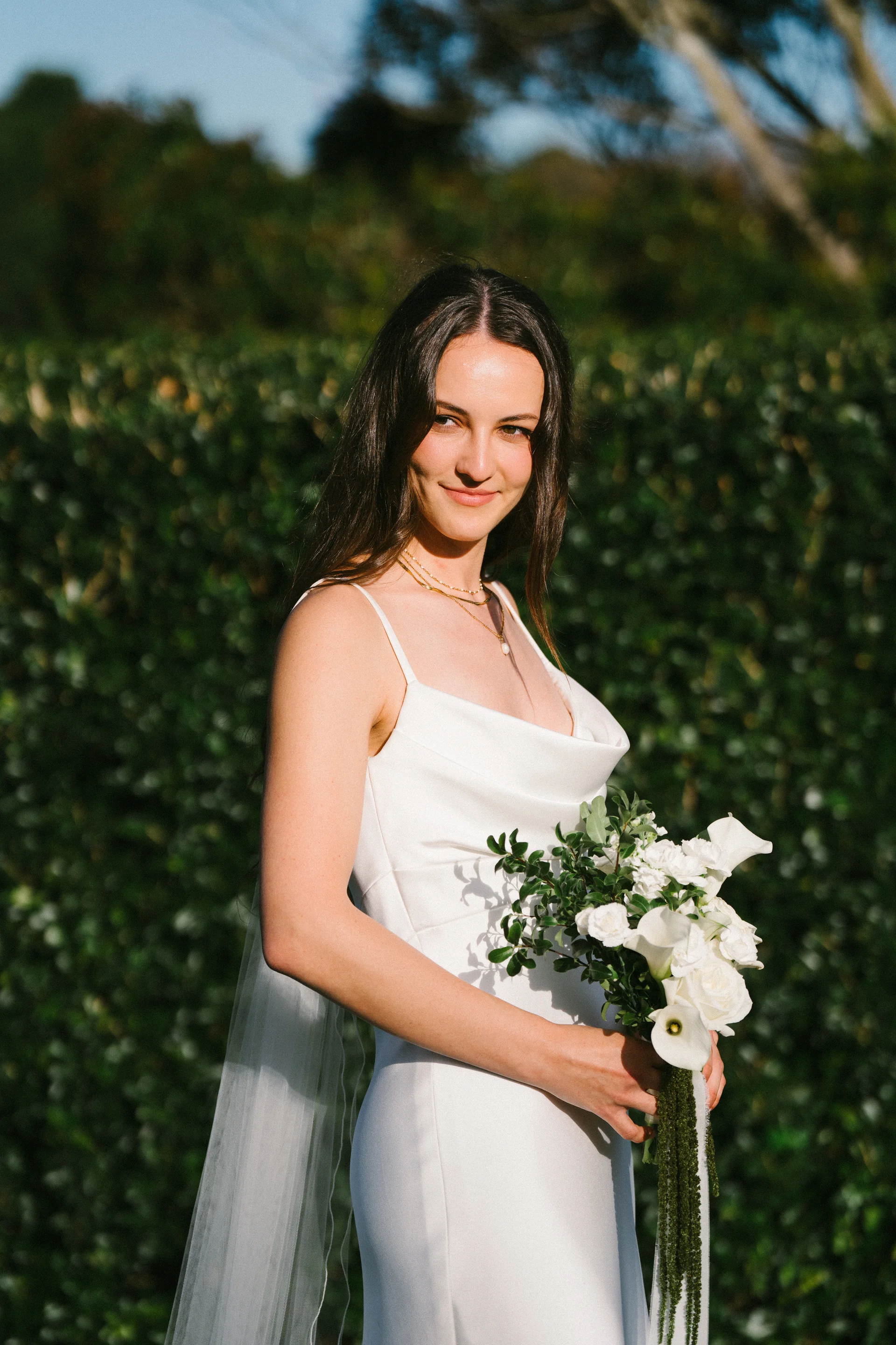 The bride, in the sun, A golden hour moment