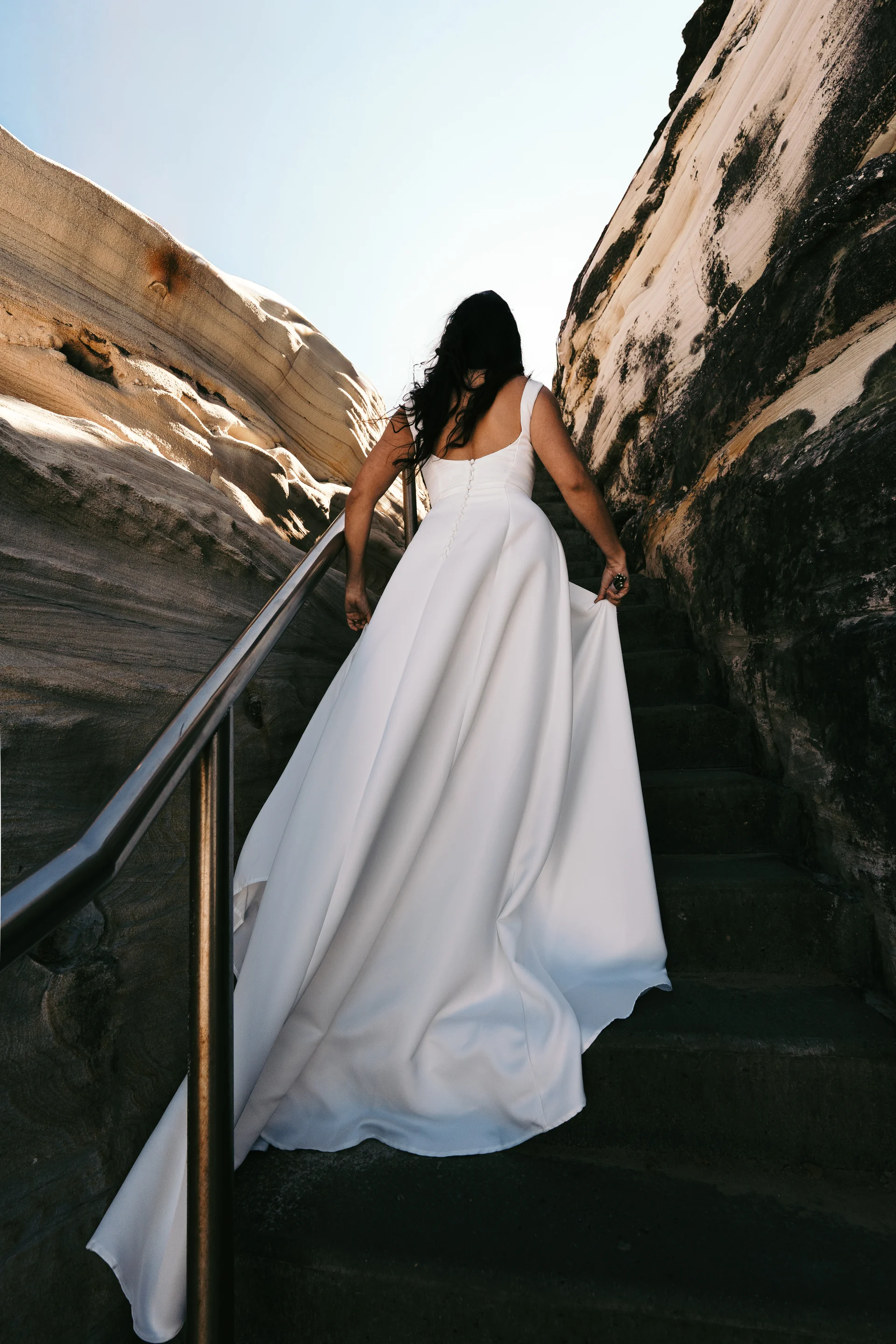 Up through the rocks, The train behind her